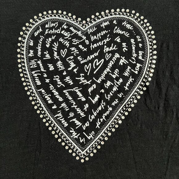 Cinq À Sept Rhinestone Love Letter Heart Tee 100% cotton - Picture 4 of 8